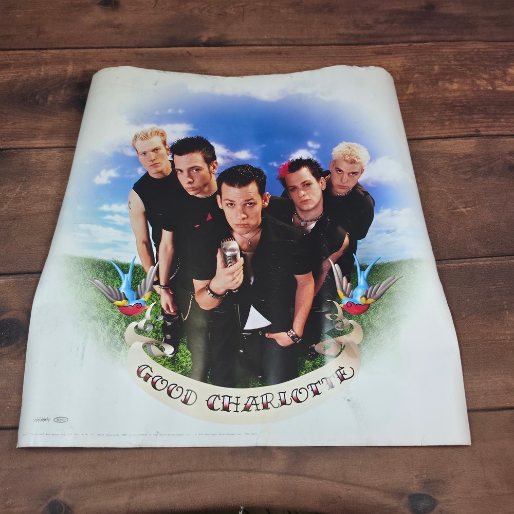 Double sided Good Charlotte Promo Music Poster 2000 24x18 White Punk Emo Band